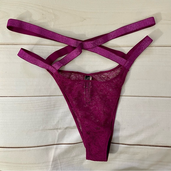 Victoria’s Secret Very Sexy Shine Strappy Brazilian Panty (Pink Purple, XL) - Picture 4 of 12